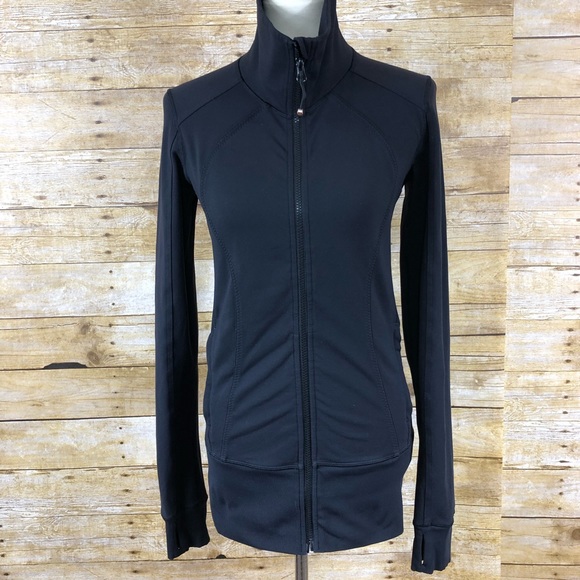 lululemon athletica Jackets & Blazers - Lululemon Black Nice Asana Full Zipper Jacket Sz 6